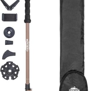 Cascade Mountain Tech Trekking Poles - Carbon Fiber Monopod Walking or Hiking Sticks with with Accessories Mount and Adjustable Quick Locks