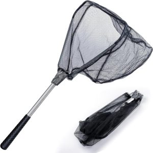Neween Fishing Net, Foldable Collapsible Telescopic Fish Landing Net, Durable Nylon Material Mesh Landing Net for Easy Catching or Releasing for Trout